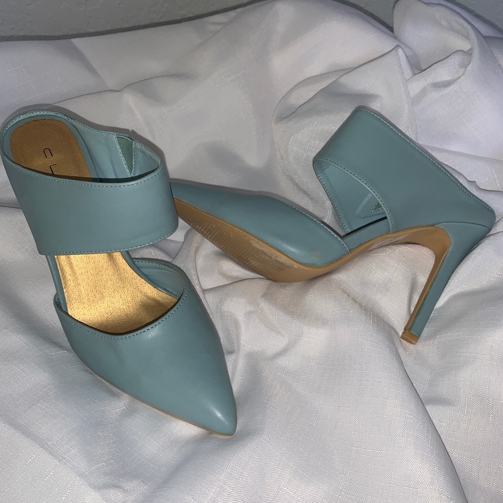 C LABEL Light Blue Pumps